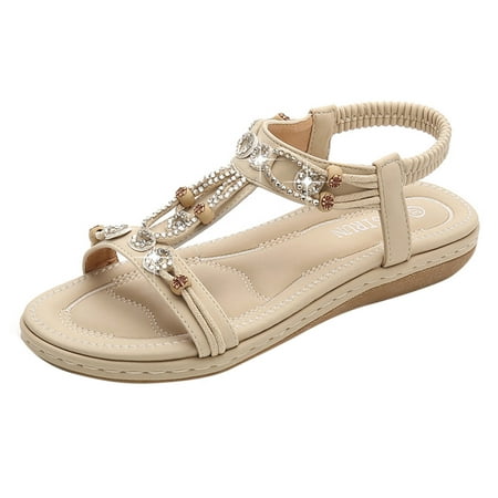 Womens Sandals Women Ladies String Bead Casual Elastic Band Bohemian Beach Shoes Sandals Women S Sandals Pu Beige 41
Womens Sandals Women Ladies String Bead Casual Elastic Band Bohemian Beach Shoes Sandals Women S Sandals Pu Beige 41