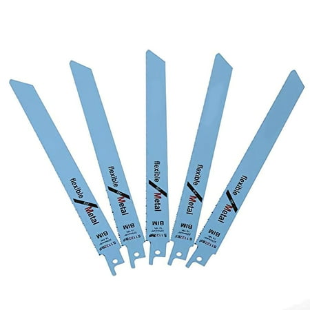 5PCS Saber Saw Blade High Speed Steel Reciprocating Saw Blade Heavy Duty Metal Wood Plastic Metal Universally Compatible Cutting Blade for Electric Saw