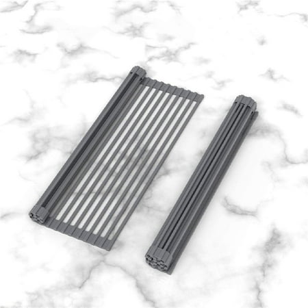Large Magic Roll-Up Dish Drying Rack Over the Sink Full Silicone Coated Square Solid Metal Steel Bars Multi-Use Kitchen Over Sink Drying Rack/Draining/Trivet (Coral Gray)
Large Magic Roll-Up Dish Drying Rack Over the Sink Full Silicone Coated Square Solid Metal Steel Bars Multi-Use Kitchen Over Sink Drying Rack/Draining/Trivet (Coral Gray)