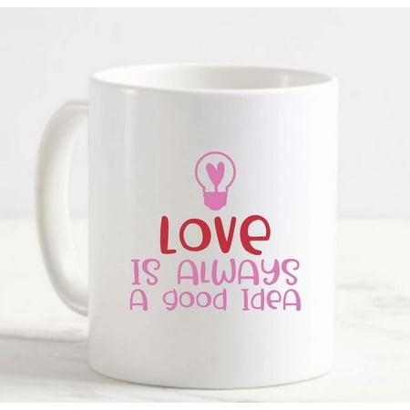Coffee Mug Love Is Always A Good Idea Heart Lightbulb Funny Valentines Day White Cup Funny Gifts for work office him her
Coffee Mug Love Is Always A Good Idea Heart Lightbulb Funny Valentines Day White Cup Funny Gifts for work office him her