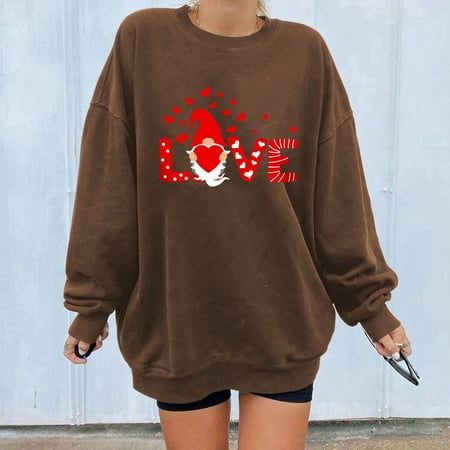 Juebong Love Sweatshirt Love Sweater Valentine s Day Gift for Her Love Gift Idea for Women Valentines Day Sweatshirt Spring Love Top Brown shirts for women M
Juebong Love Sweatshirt Love Sweater Valentine s Day Gift for Her Love Gift Idea for Women Valentines Day Sweatshirt Spring Love Top Brown shirts for women M