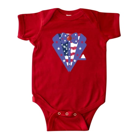 Inktastic American Flag Tuxedo 4th of July Gift Baby Boy Bodysuit
