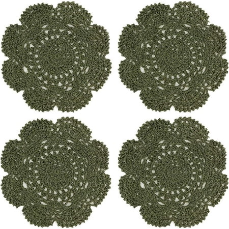 8 Inch Doilies Crochet Round Lace Doily Handmade Placemats 100% Cotton Crocheted Coasters Pack of 4 (Green)
8 Inch Doilies Crochet Round Lace Doily Handmade Placemats 100% Cotton Crocheted Coasters Pack of 4 (Green)