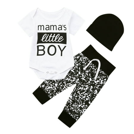 OVTICZA Infant Baby Toddler Boy 3 Piece Letter Print Bodysuit and Pants Set Clothing Set Summer Outfit Short Sleeve with Hat White 90
OVTICZA Infant Baby Toddler Boy 3 Piece Letter Print Bodysuit and Pants Set Clothing Set Summer Outfit Short Sleeve with Hat White 90