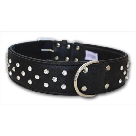 Angel Pet Supplies 41140 Athens Rhinestone Dog Collar in Midnight Black