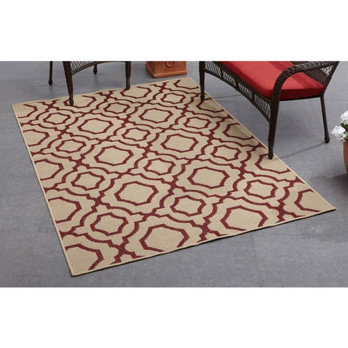 Mainstays Fretwork Indoor/Outdoor Area Rug, 88? x 60?