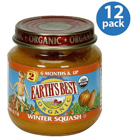 Earth's Best Stage 2 Winter Squash Baby Food, 4 oz (Pack of 12)