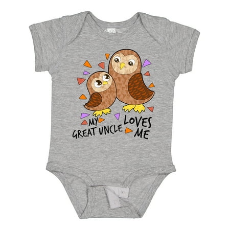 Inktastic My Great Uncle Loves Me- Cute Owl Family Gift Baby Boy or Baby Girl Bodysuit