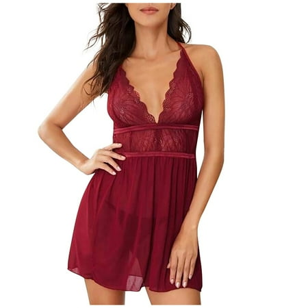 Lingerie Pajama Sets for Women Lace Screen Stitching Nightdress Backless V-Neck With Thong Set
Lingerie Pajama Sets for Women Lace Screen Stitching Nightdress Backless V-Neck With Thong Set