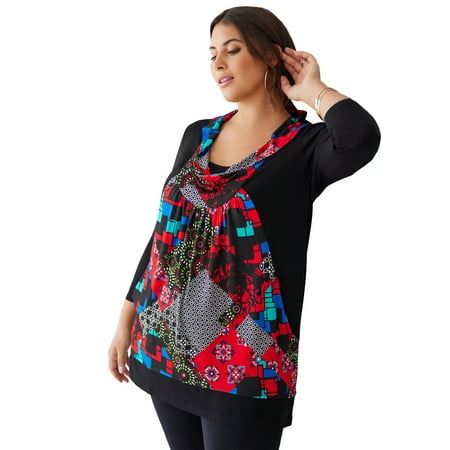 Soft Focus Women s Plus Size Layered Look Tunic