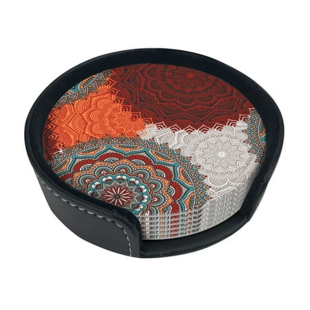 Round Pu Leather Coaster Ethnic Floral Seamless Pattern Heat - Resistant Beverage Cup Mat-Fancy Decor For Kitchen Office Dining Room Table - Drink Protector 6-Slice
Round Pu Leather Coaster Ethnic Floral Seamless Pattern Heat - Resistant Beverage Cup Mat-Fancy Decor For Kitchen Office Dining Room Table - Drink Protector 6-Slice