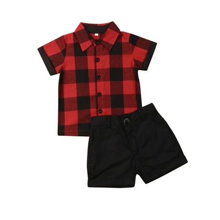 Domingbub Toddler Boy Clothes 2pcs Newborn Kids Baby Boys Summer Tops Red Plaid Shirt Pants Shorts Outfits Clothes Red 2-3 Years
Domingbub Toddler Boy Clothes 2pcs Newborn Kids Baby Boys Summer Tops Red Plaid Shirt Pants Shorts Outfits Clothes Red 2-3 Years