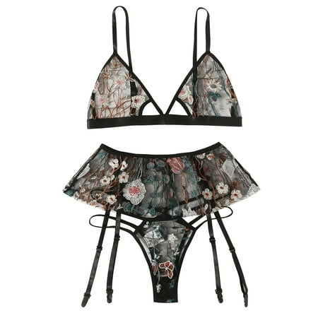 YDKZYMD Women S 3 Pieces Sexy Lingerie Underwear Set Lace Teddy Chemise With Garter Belt Babydoll Sheer Floral Bodysuit Bra And Panty Sets
YDKZYMD Women S 3 Pieces Sexy Lingerie Underwear Set Lace Teddy Chemise With Garter Belt Babydoll Sheer Floral Bodysuit Bra And Panty Sets