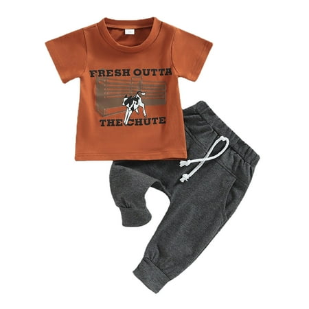 JDEFEG Summer Jacket Baby Girl Toddler Boys Girls Short Sleeve Letter Cartoon Cow Printed T Shirt Tops Pants Outfits Suspender Pant Brown 110
JDEFEG Summer Jacket Baby Girl Toddler Boys Girls Short Sleeve Letter Cartoon Cow Printed T Shirt Tops Pants Outfits Suspender Pant Brown 110