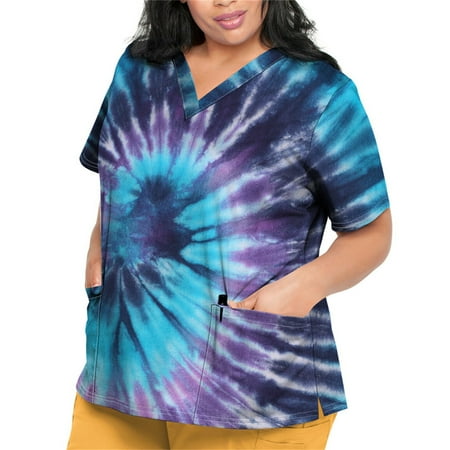 Sksloeg Scrubs Tops for Women Plus Size Women Short Sleeve Tops Working Uniform Marble Printed Scrub Tops with Pocket Blouse Sky Blue L
Sksloeg Scrubs Tops for Women Plus Size Women Short Sleeve Tops Working Uniform Marble Printed Scrub Tops with Pocket Blouse Sky Blue L