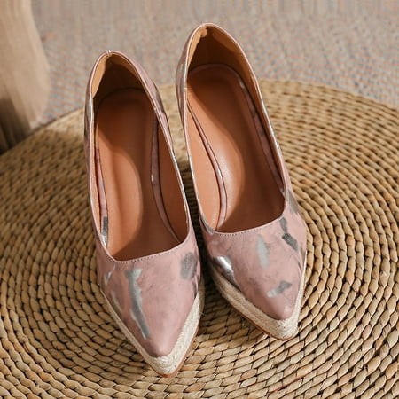 Cathalem Spring And Autumn New Slope Heel Thick Sole Pointed Shallow High Heel Slope Heel Shoes Close Toed Wedges Women Pink 8.5
Cathalem Spring And Autumn New Slope Heel Thick Sole Pointed Shallow High Heel Slope Heel Shoes Close Toed Wedges Women Pink 8.5