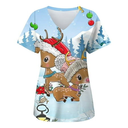 JWZUY Women s Cute Funny Printed Scrubs Tops Short Sleeve Workwear Working Uniform Nursing Shirts with Pockets Casual Blouses Pullover Shirts T-Shirts Tshirts Tee Shirt (Sky Blue L)
JWZUY Women s Cute Funny Printed Scrubs Tops Short Sleeve Workwear Working Uniform Nursing Shirts with Pockets Casual Blouses Pullover Shirts T-Shirts Tshirts Tee Shirt (Sky Blue L)