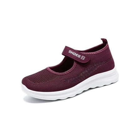 Daeful Ladies Mary Jane Mesh Flats Comfort Sneakers Fashion Casual Walking Shoes Womens Magic Tape Strap Dark Purple 7
Daeful Ladies Mary Jane Mesh Flats Comfort Sneakers Fashion Casual Walking Shoes Womens Magic Tape Strap Dark Purple 7