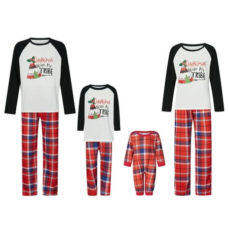 Christmas Family Pajamas Matching Set Christmas Tree Print Raglan Long Sleeve Tops and Plaid Pants Xmas Holiday Loungewear
Christmas Family Pajamas Matching Set Christmas Tree Print Raglan Long Sleeve Tops and Plaid Pants Xmas Holiday Loungewear