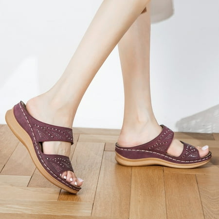 YOTAMI Womens Sandals Women Summer Slip-On Wedges Beach Open Toe Breathable Sandals Fashion Shoes Wine
YOTAMI Womens Sandals Women Summer Slip-On Wedges Beach Open Toe Breathable Sandals Fashion Shoes Wine