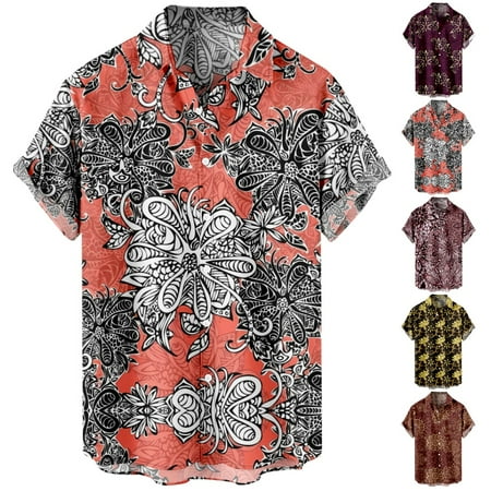 Adult Short Sleeve Hawaii Shirts Funny Polyester Tops Sizes Kids-Adult Unisex