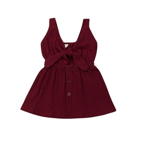Canrulo Summer Toddler Baby Girls Dress Cotton Linen Solid Color Party Dress Sundress Wine Red 18-24 Months
Canrulo Summer Toddler Baby Girls Dress Cotton Linen Solid Color Party Dress Sundress Wine Red 18-24 Months