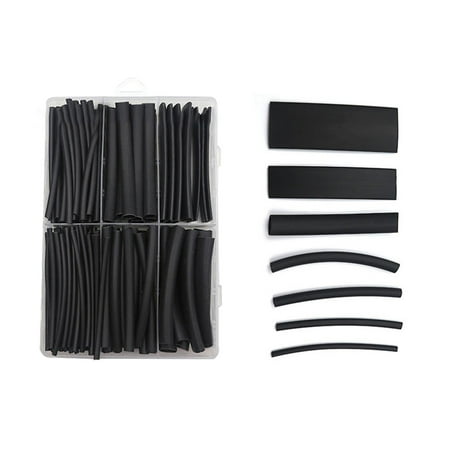 180pcs Black Heat Shrink Tube Set 3:1 Heat Shrink Ratio Waterproof Shrink Tube