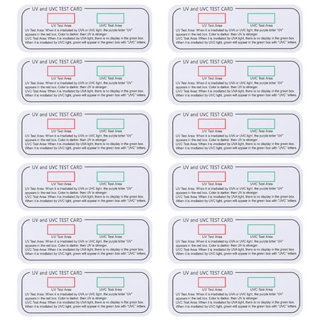 NUOLUX 20pcs Light Test Cards UVA UVC Test Cards Light Wavelength Indicator Cards
NUOLUX 20pcs Light Test Cards UVA UVC Test Cards Light Wavelength Indicator Cards