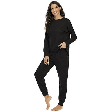 Women s Soft Long-sleeved Pajamas Pure Color Pajamas New Suit Long-sleeved Trousers Spring And Summer Suit Black
Women s Soft Long-sleeved Pajamas Pure Color Pajamas New Suit Long-sleeved Trousers Spring And Summer Suit Black