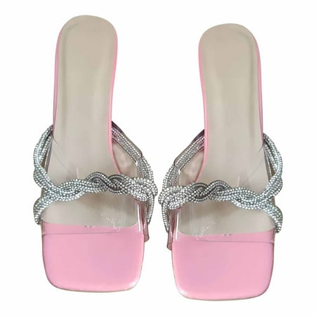 TUOBARR Heel Sandals for Women Women s High Heel Sandals Summer Fashion Rhinestone Square Head Sandals Pink
TUOBARR Heel Sandals for Women Women s High Heel Sandals Summer Fashion Rhinestone Square Head Sandals Pink
