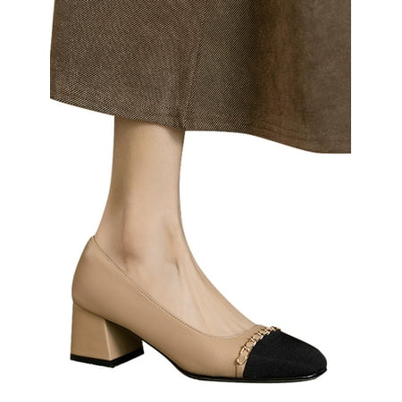 Zodanni Women Fashion Pumps Casual Square Toe Office Shoe Anti-Slip Comfort Chunky Block Heel Dress Pump Shoes Apricot 4.5
Zodanni Women Fashion Pumps Casual Square Toe Office Shoe Anti-Slip Comfort Chunky Block Heel Dress Pump Shoes Apricot 4.5