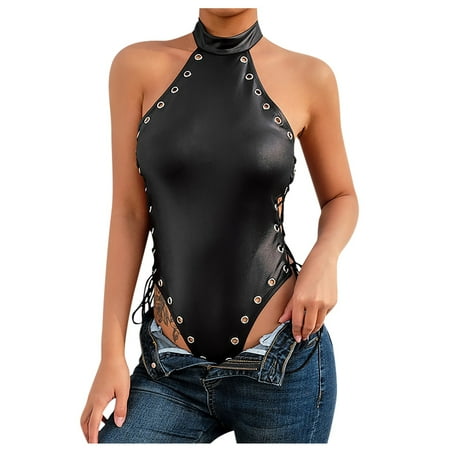 BIZIZA Sexy Babydoll for Women Lingerie Bodysuit Halter Halter Plus Size Leather Strappy Black M
BIZIZA Sexy Babydoll for Women Lingerie Bodysuit Halter Halter Plus Size Leather Strappy Black M