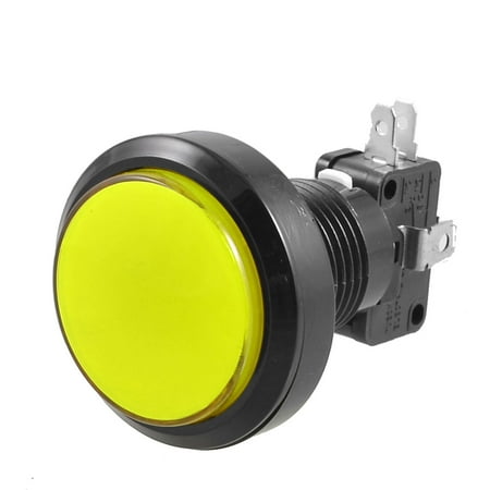 Arcade Game AC 250V 15A 36mm Dia Circular Push Button Yellow + Micro Switch