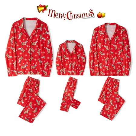 Pudcoco Family Matching Christmas Pajamas Sets Deer Snowflake Print Lapel Long Sleeve Tops + Elastic Waist Long Pants Loungewear Set
Pudcoco Family Matching Christmas Pajamas Sets Deer Snowflake Print Lapel Long Sleeve Tops + Elastic Waist Long Pants Loungewear Set