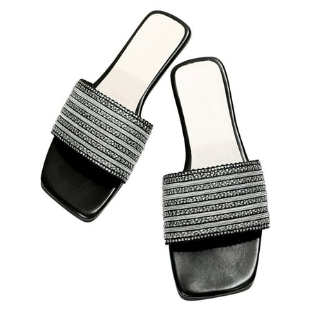 VerPetridure Women s Heeled Sandals Womens Summer Fashion Flax Solid Color Slippers Square Head Flat Casual Slippers
VerPetridure Women s Heeled Sandals Womens Summer Fashion Flax Solid Color Slippers Square Head Flat Casual Slippers