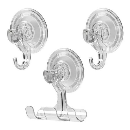 3 Pack Reusable Shower Hook | Vacuum Suction Cup Hook | Razor Holder | Multi-Use for Home Living Room Kitchen Office Storage & Organization for Accessories 
3 Pack Reusable Shower Hook | Vacuum Suction Cup Hook | Razor Holder | Multi-Use for Home Living Room Kitchen Office Storage & Organization for Accessories