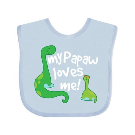 Inktastic My Papaw Grandpa Loves Me dinosaur Gift Baby Boy Bib