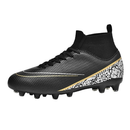 Kids Comfortable Athletic Soccer Cleats Natural Turf Outdoor Football Competition Light Weight with Soft touch Cleats Sneaker Shoes Bright Color for Big Kid Black 36
Kids Comfortable Athletic Soccer Cleats Natural Turf Outdoor Football Competition Light Weight with Soft touch Cleats Sneaker Shoes Bright Color for Big Kid Black 36