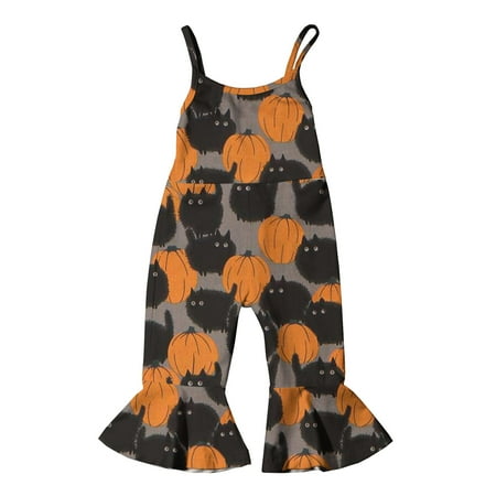 Utoimkio Clearance Toddler Baby Girl Halloween Jumpsuit Pumpkin Floral Flare Pants Sleeveless Strap Bell Bottoms Romper Halloween Outfits
Utoimkio Clearance Toddler Baby Girl Halloween Jumpsuit Pumpkin Floral Flare Pants Sleeveless Strap Bell Bottoms Romper Halloween Outfits