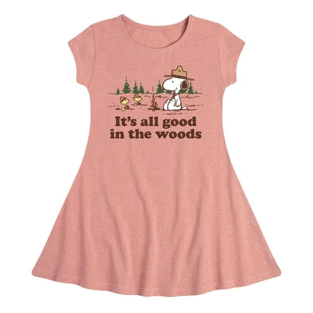 Peanuts - All Good In The Woods - Toddler And Youth Girls Fit And Flare Dress