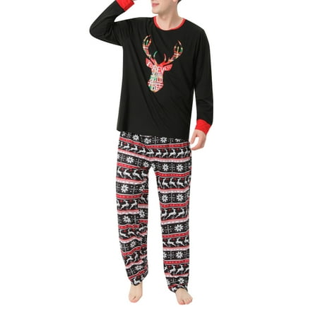 Binpure Parent-Children Christmas Pajamas Tops with Splicing Pants/Jumpsuit