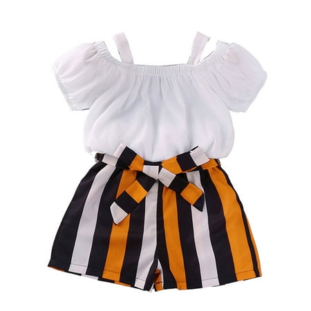 One Opening 2Pcs Toddler Kids Baby Girl Summer Casual Vest Shorts Outfits