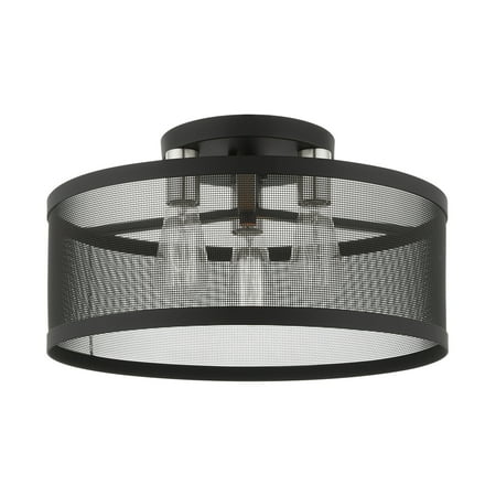 Livex Lighting 46219 Industro 3 Light 18 Wide Semi-Flush Drum Ceiling Fixture - Black
Livex Lighting 46219 Industro 3 Light 18 Wide Semi-Flush Drum Ceiling Fixture - Black