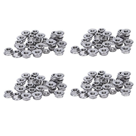 100 Pcs 304 Stainless Steel Serrated Flange Metric Hex Lock Nuts M6