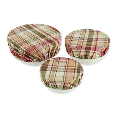 Give Thanks Plaid Woven Dish Cover (Set Of 3)