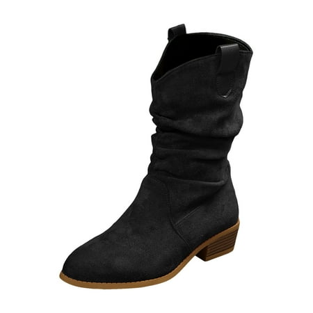 ZAROYEAX Ladies Solid Color Simple Pointed Toe Pleated Suede Heel Sleeve Mid Calf Boots Long Boots
ZAROYEAX Ladies Solid Color Simple Pointed Toe Pleated Suede Heel Sleeve Mid Calf Boots Long Boots