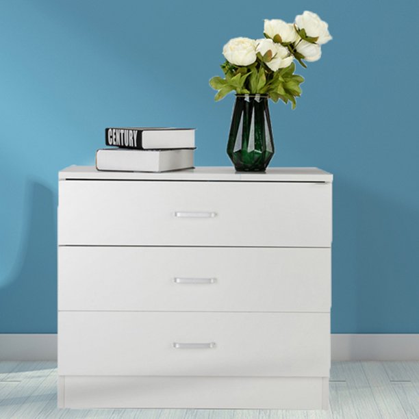3 Drawers Dressers for Bedroom, Compact Bedroom Side Table Bedside Table, Sturdy Storage Drawers, Night Stands, Storage Cabinet for Bedroom, Living Room, Capacity of 180 lbs, 26" x 13" x 22", Q2744