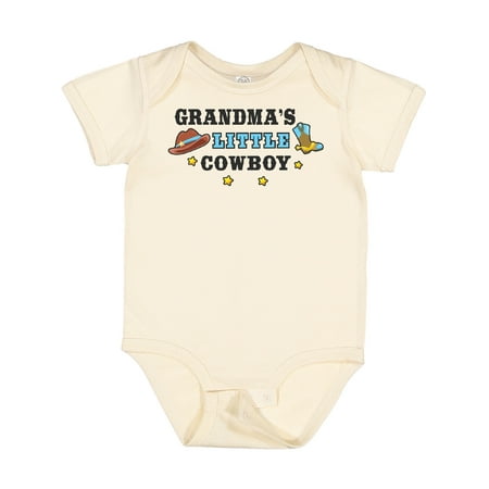 Inktastic Grandmas Little Cowboy with Cowboy Hat and Boots Gift Baby Boy Bodysuit