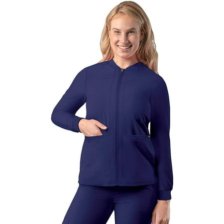 Adar Addition Scrubs For Women - Zippered Bomber Scrub Jacket