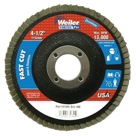 Weiler Vortec Pro 4.5 Abrasive Flap Disc (804-31344)